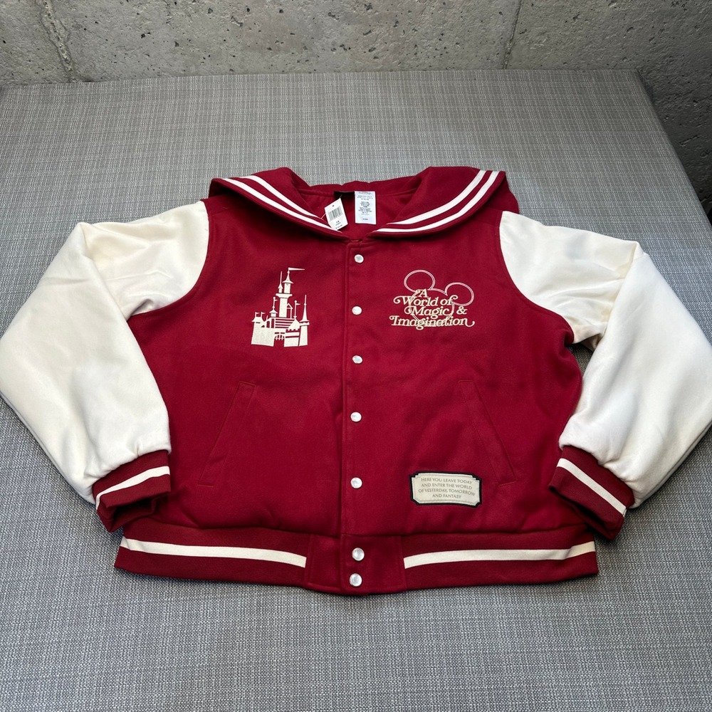 New Disney Parks Her Universe Walt Disney World Sailor Varsity Jacket 1X Red